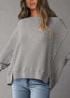 PRETTYGARDEN Oversized Sweatshirt for Women Fashion Crewneck Long Sleeve Pullover Waffle Knit Tops Fall Trendy Clothes