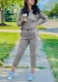Black Two Pieces Oversized Fall Tracksuit