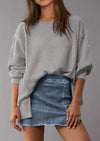 PRETTYGARDEN Oversized Sweatshirt for Women Fashion Crewneck Long Sleeve Pullover Waffle Knit Tops Fall Trendy Clothes