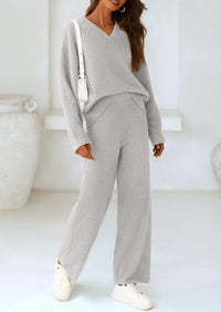 PRETTYGARDEN Lounge Sets for Women Two Piece Sweaters Pajama Set Fall Fashion Loungewear Outfits Matching Winter Clothes