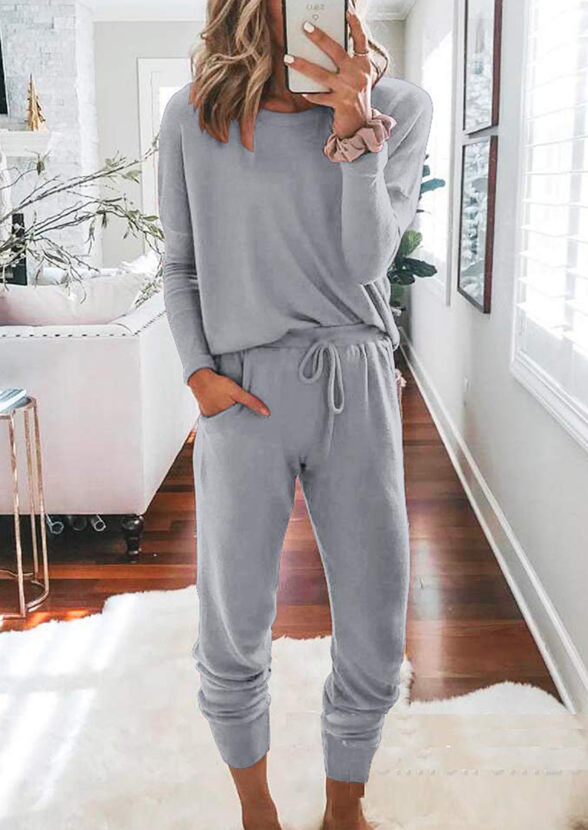 Black Two Pieces Oversized Fall Tracksuit