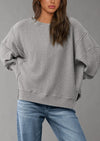 PRETTYGARDEN Oversized Sweatshirt for Women Fashion Crewneck Long Sleeve Pullover Waffle Knit Tops Fall Trendy Clothes
