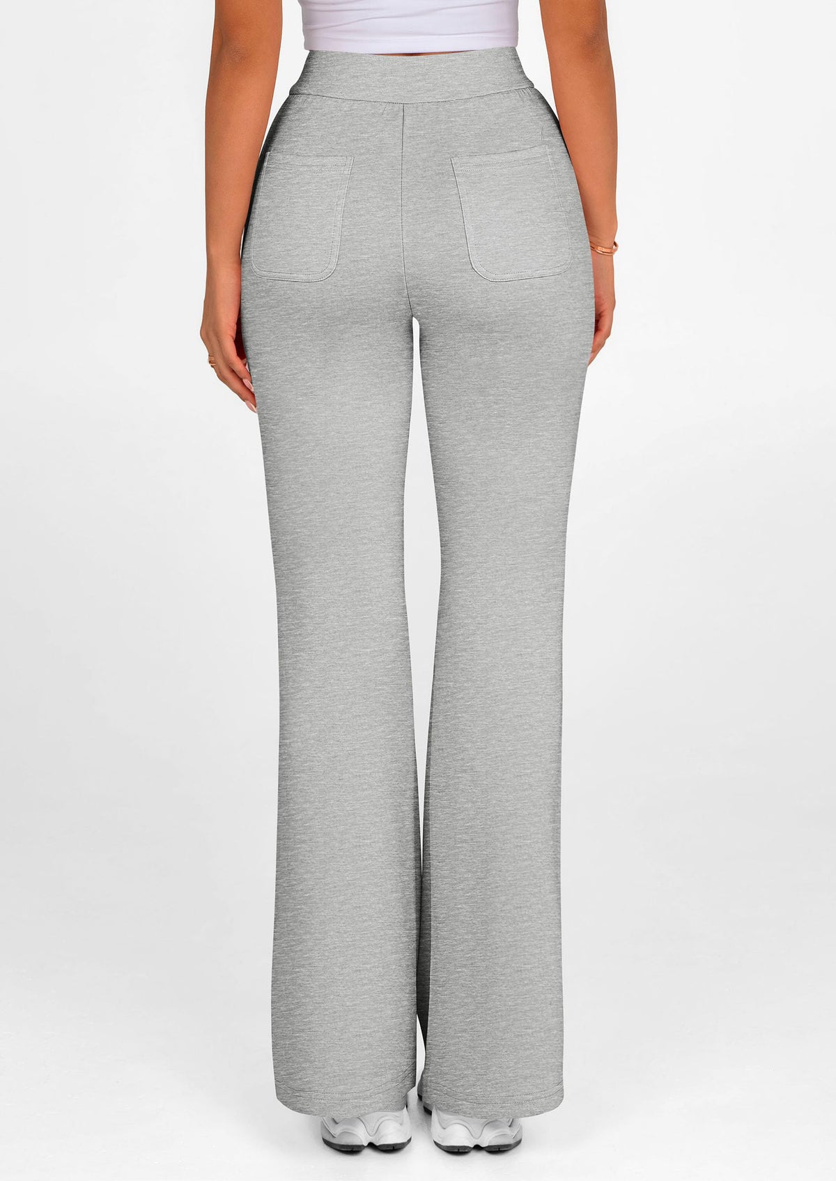 Elastic High-Waisted Drawstring Casual Flare Pants