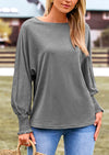 PRETTYGARDEN Women's Spring Fashion T Shirts Puff Long Sleeve Crewneck Casual Basic Tee Tops Blouses