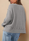 PRETTYGARDEN Oversized Sweatshirt for Women Fashion Crewneck Long Sleeve Pullover Waffle Knit Tops Fall Trendy Clothes