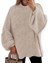 PRETTYGARDEN Women's Fall Oversized Sweaters Chunky Knit Mock Neck Long Sleeve Casual Trendy Pullover Winter Clothes PRETTYGARDEN