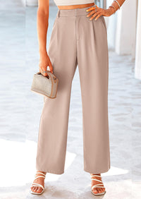 Casual Wide Leg High Elastic Waisted Long Work Pants