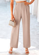 Casual Wide Leg High Elastic Waisted Long Work Pants