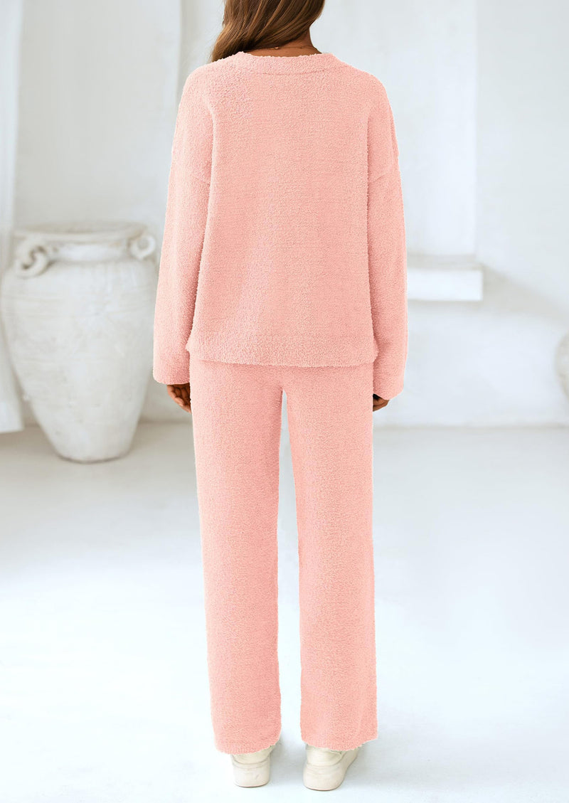 PRETTYGARDEN Lounge Sets for Women Two Piece Sweaters Pajama Set Fall Fashion Loungewear Outfits Matching Winter Clothes