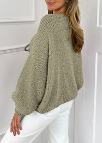 PRETTYGARDEN Women's Tie Front Bow Cardigan Sweaters Chunky Knit Long Puff Sleeve Trendy Fall Winter Jacket Coats