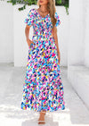 PRETTYGARDEN Floral Bohemian A-line Holiday Beach Vacation Dress
