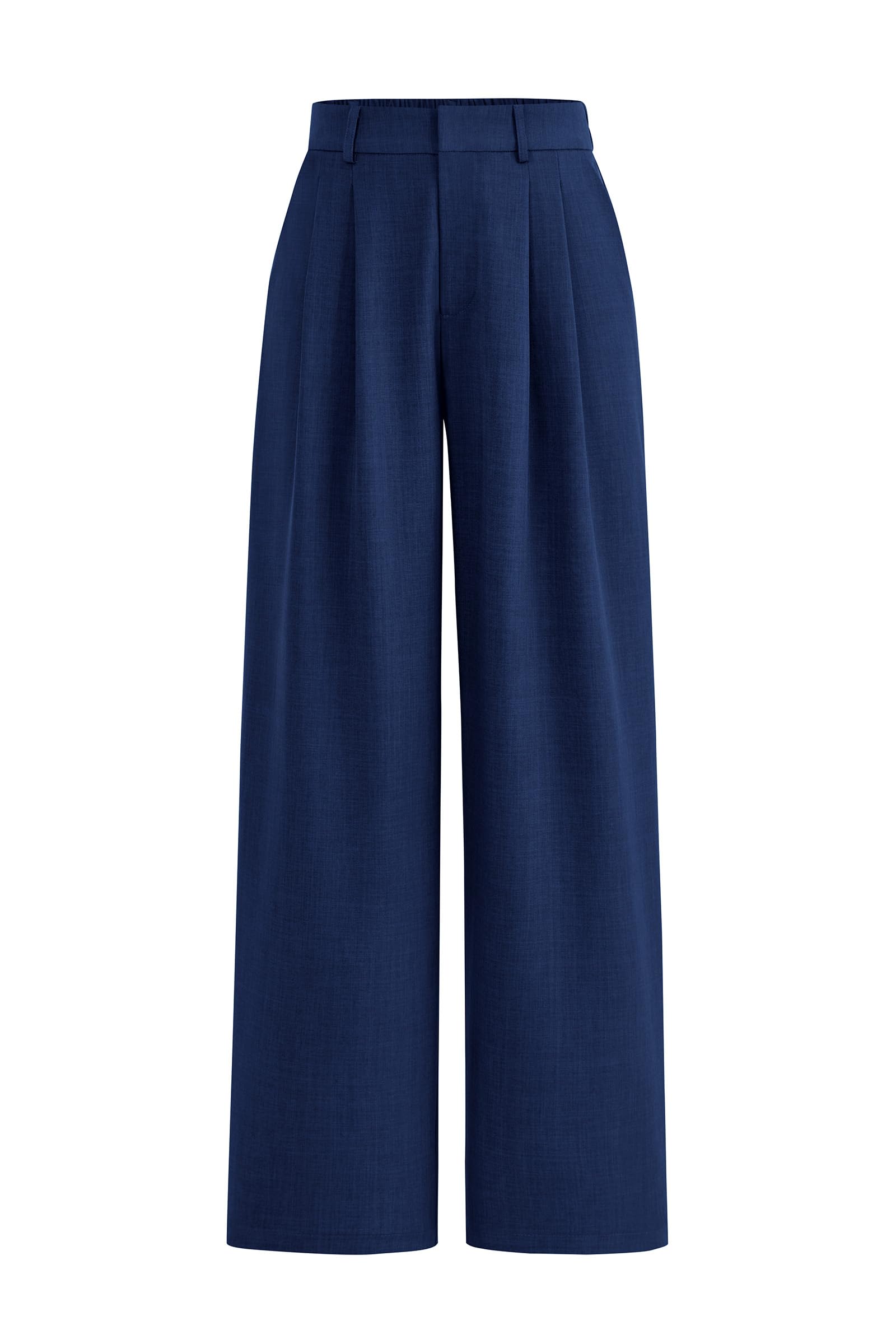 PRETTYGARDEN Women's Summer Elastic High Waisted Work Pants Straight Leg Dressy Business Casual Trousers Slacks Pockets
