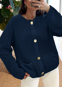 PRETTYGARDEN Cardigan Sweaters for Women Trendy Oversized Knit Chunky Button Cardigans Fall Winter Outfits with Pockets