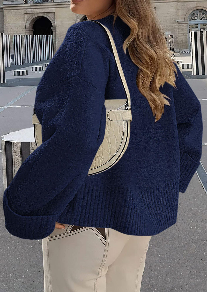 PRETTYGARDEN Women's Fall Oversized Sweaters Casual Crewneck Pullover Long Sleeve Fuzzy Chunky Knit Tops Blouse