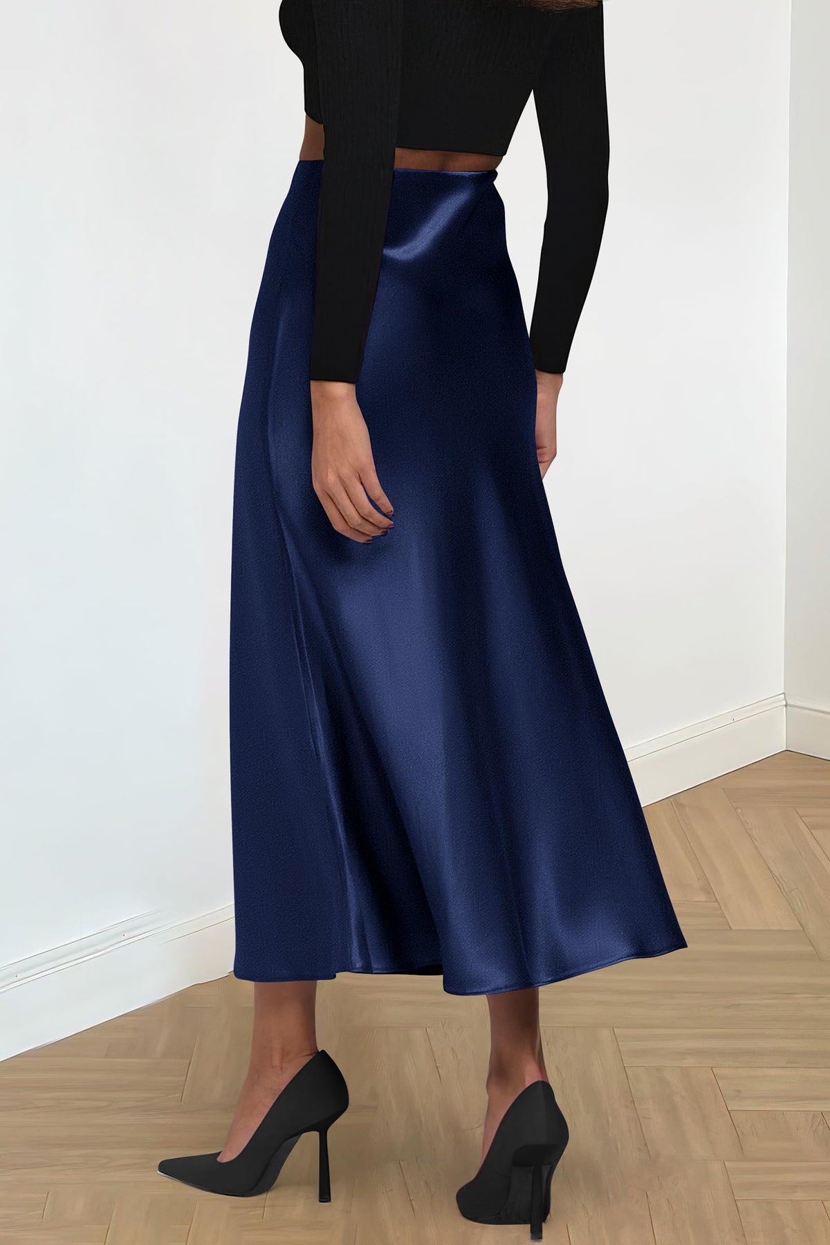 High Waisted A Line Flowy Ruffle Elegant Party Skirt