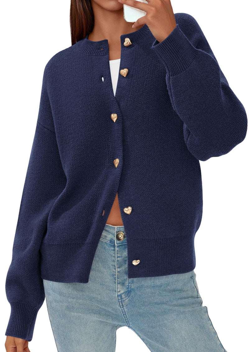 PRETTYGARDEN Cardigan Sweaters for Women Trendy Long Sleeve Open Front Button Down Jacket Fall Clothes Winter Coats