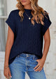 Casual Short Sleeve Crew Neck Knit Pullover Trendy Spring Outfits Sweater Vest