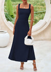 PRETTYGARDEN Skirt Sets Women 2 Piece Outfits Summer Casual Knit Tank Tops Flowy Midi Skirts Matching Vacation Clothes