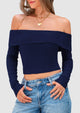 Off The Shoulder Long Sleeve Blouses