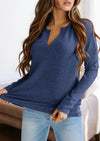 PRETTYGARDEN Long Sleeve Shirts for Women Fall V Neck Waffle Basic Tee Dressy Casual Winter Blouses Knit Tunic Tops