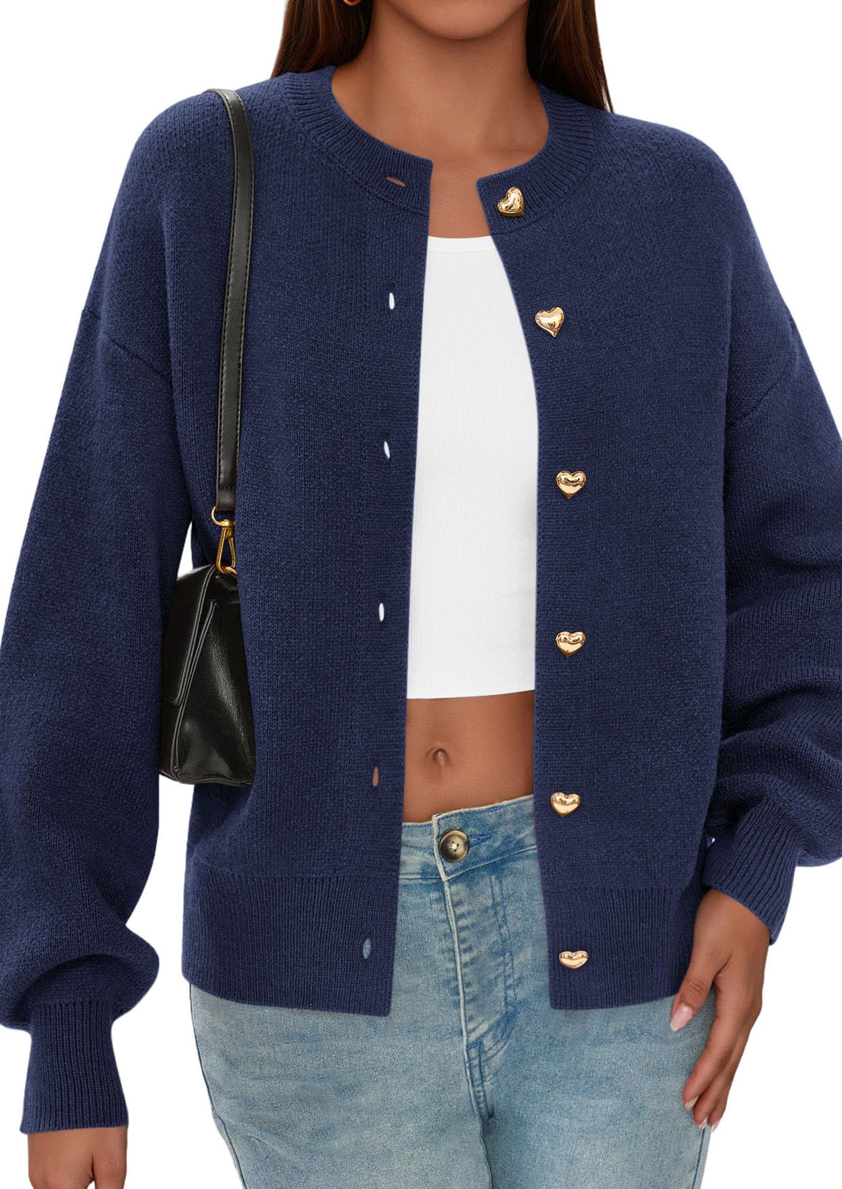 PRETTYGARDEN Cardigan Sweaters for Women Trendy Long Sleeve Open Front Button Down Jacket Fall Clothes Winter Coats