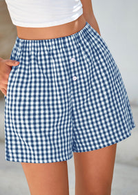 Plaid Casual Y2K Short with Pockets