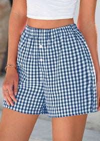 Plaid Casual Y2K Short with Pockets