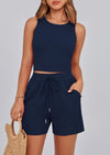 PRETTYGARDEN Lounge Sets Two Piece Matching Outfits Beach Vacation Clothes