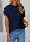 PRETTYGARDEN Women's Sweater Vest Summer Short Sleeve Tops Casual Crewneck Knit Oversized Pullover Trendy Spring Outfits