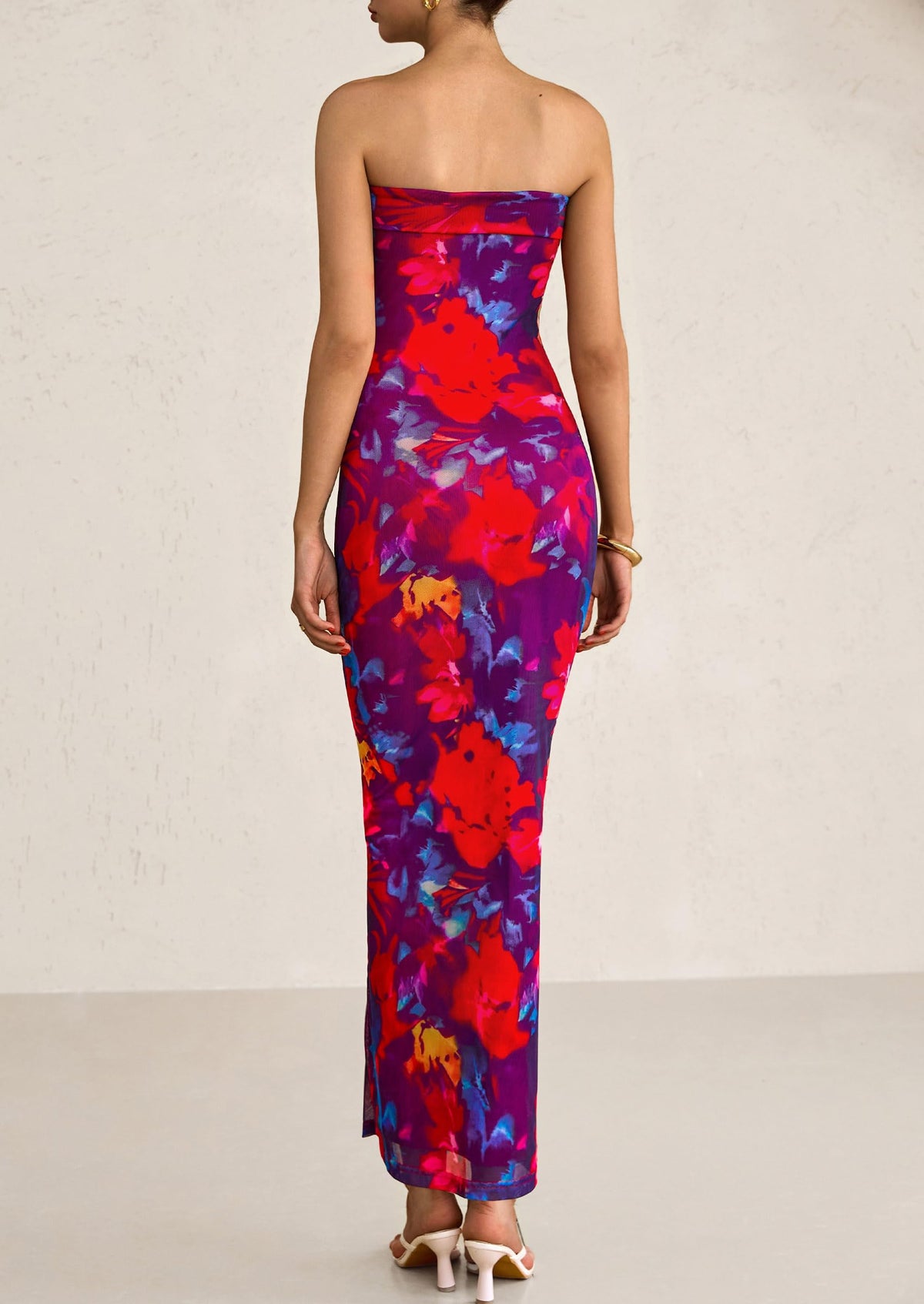 Printed Tube  Strapless Bodycon Sleeveless Maxi Dress