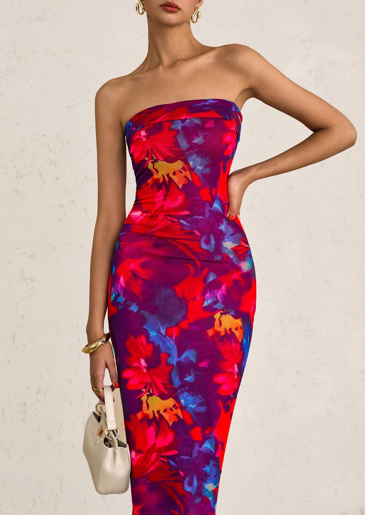 Printed Tube  Strapless Bodycon Sleeveless Maxi Dress