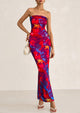 Printed Tube  Strapless Bodycon Sleeveless Maxi Dress