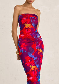 Printed Tube  Strapless Bodycon Sleeveless Maxi Dress
