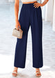 Casual Wide Leg High Elastic Waisted Long Work Pants