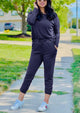 Black Two Pieces Oversized Fall Tracksuit