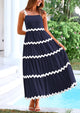 Spaghetti Strap Ruffle Flowy Boho Casual Beach Vacation Maxi Dresses