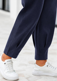 Summer High Waisted Ankle Length Trouser Slacks With Pockets