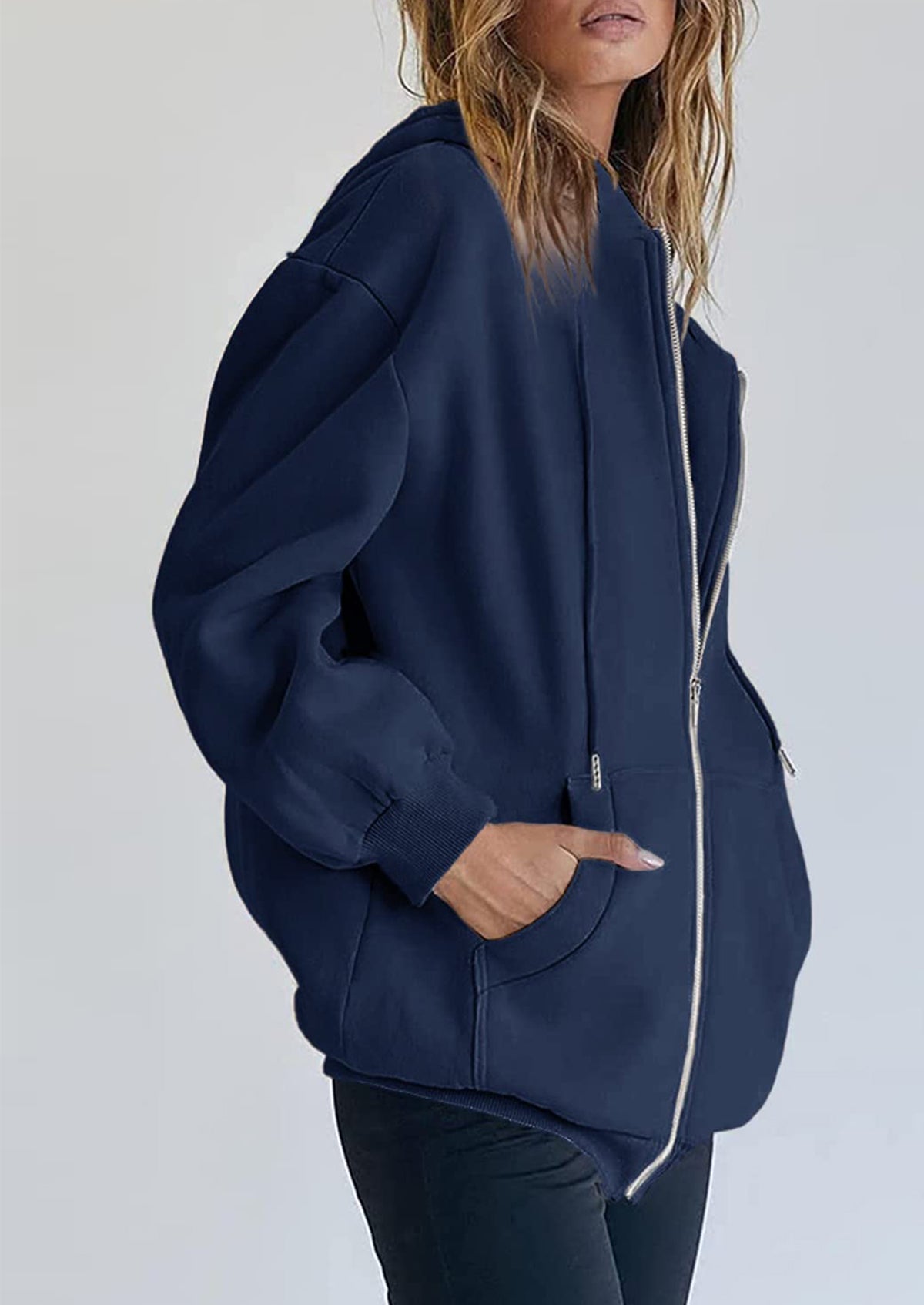 Long Sleeve Zip Up Y2K Hoodies With Pockets