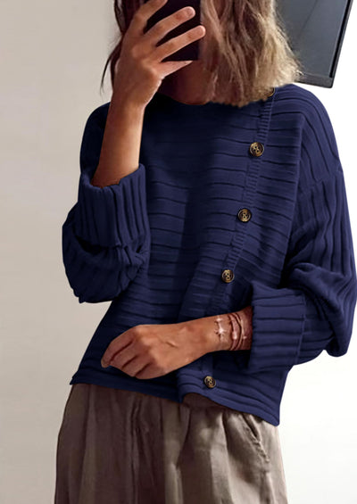 PRETTYGARDEN Womens Sweaters Fall Casual Long Sleeve Crewneck Button Loose Winter Knit Pullover Sweater Tops