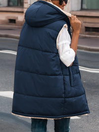 PRETTYGARDEN Womens Fall Reversible Vests Sleeveless Fleece Jacket Zip Up Hoodie Pockets Long Warm Winter Coat Outerwear