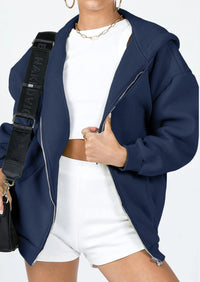 Long Sleeve Zip Up Y2K Hoodies With Pockets