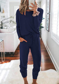 Black Two Pieces Oversized Fall Tracksuit