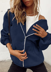 Long Sleeve Zip Up Y2K Hoodies With Pockets