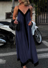 PRETTYGARDEN Women's Flowy Maxi Dress Summer Sleeveless V Neck Spaghetti Strap Elegant Wedding Party Dresses