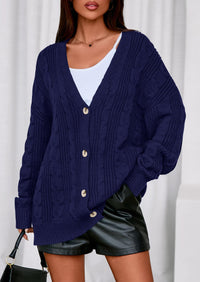 PRETTYGARDEN Women's Cable Knit Sweaters Fall Oversized Chunky Open Front Long Sleeve Cardigan Winter Coats