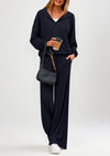 PRETTYGARDEN Women's 2 Piece Fall Lounge Sets Zip Up Hoodie Wide Leg Pants Tracksuit Matching Travel Outfits Clothes