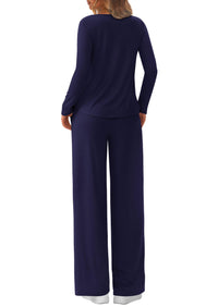 PRETTYGARDEN Women's 2 Piece Fall Sets  Casual Long Sleeve Shirts Wide Leg Pants Lounge Travel Outfits Fashion Clothing