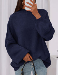 PRETTYGARDEN Women's Fall Oversized Sweaters Chunky Knit Mock Neck Long Sleeve Casual Trendy Pullover Winter Clothes PRETTYGARDEN