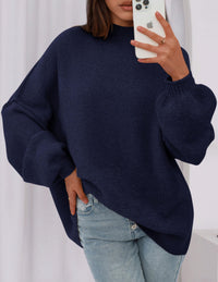 PRETTYGARDEN Women's Fall Oversized Sweaters Chunky Knit Mock Neck Long Sleeve Casual Trendy Pullover Winter Clothes PRETTYGARDEN