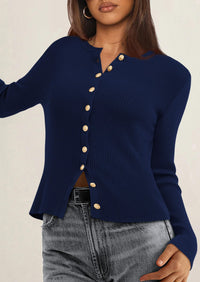 PRETTYGARDEN Womens Fall Cardigan Sweaters Lightweight Long Sleeve Button up Ribbed Knit Tops Winter Fashion Clothes